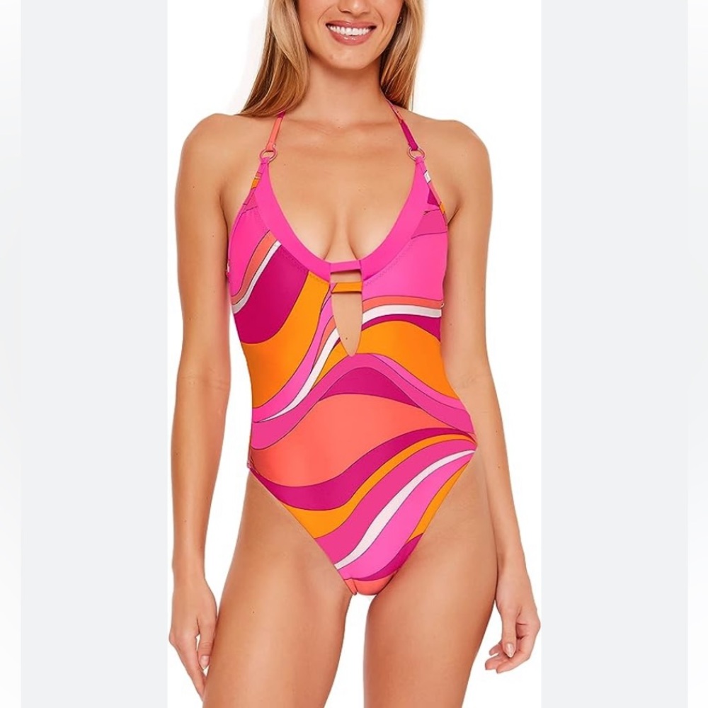 Trina Turk Plunge One piece Suit size 10 - Picture 10 of 10